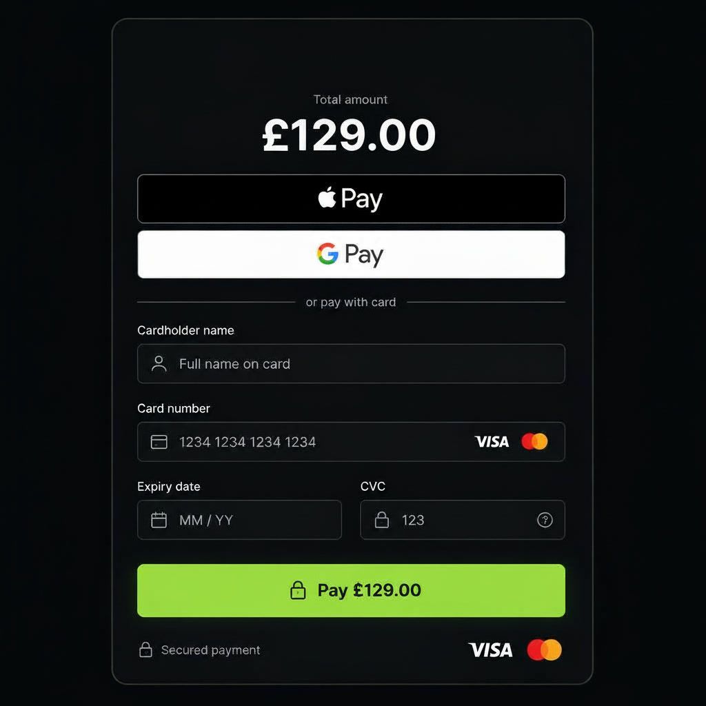 Prize competition payment checkout screen